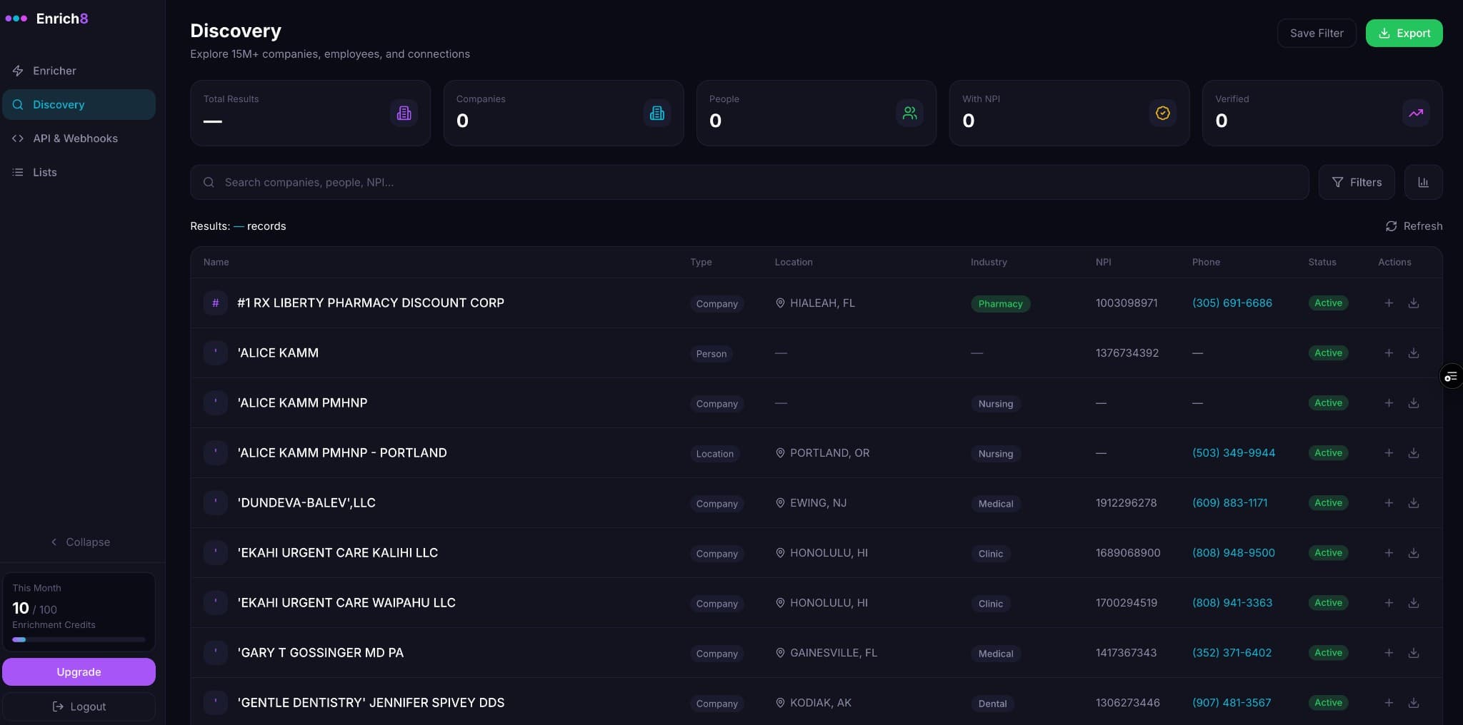 Enrich8 screenshot 2